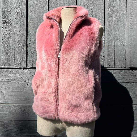 J.Crew Faux Fur Vest, Dusty Rose, NWOT